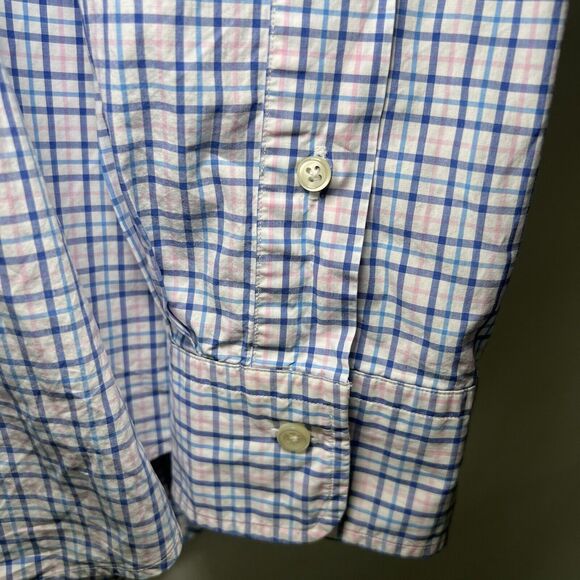 Polo Ralph Lauren Button Up Shirt Mens Size Large Blue Pink Plaid Lightweight LS - Picture 5 of 10